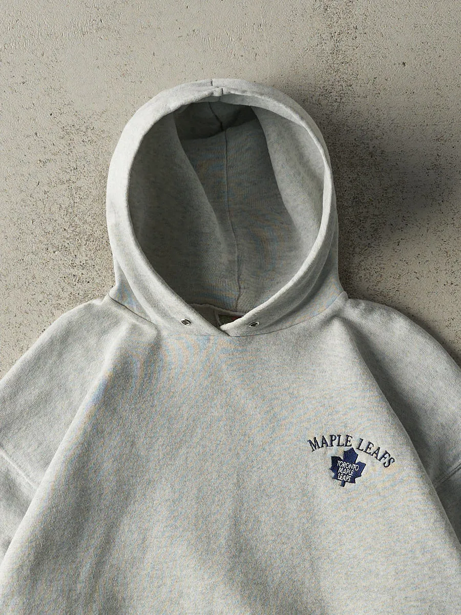 Vintage 90s Heather Grey Toronto Maple Leafs Embroidered Hoodie (M) sold by Rebalance Vintage product image thumbnail 2