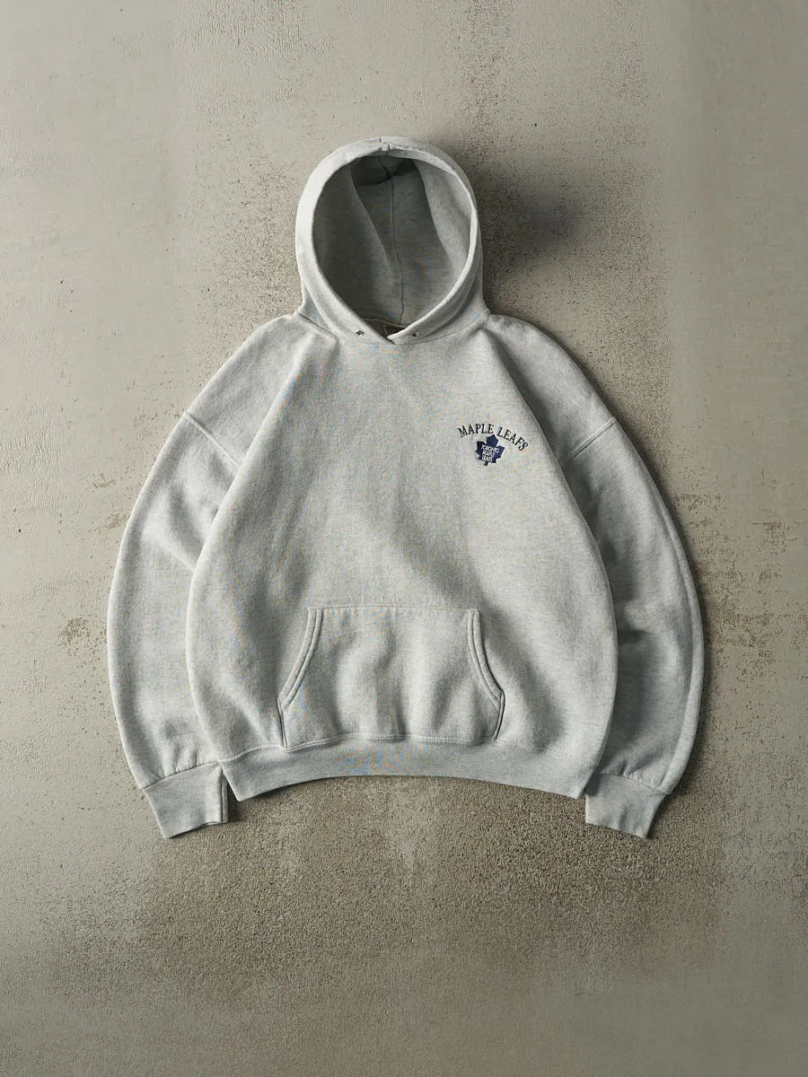 Vintage 90s Heather Grey Toronto Maple Leafs Embroidered Hoodie (M) sold by Rebalance Vintage
