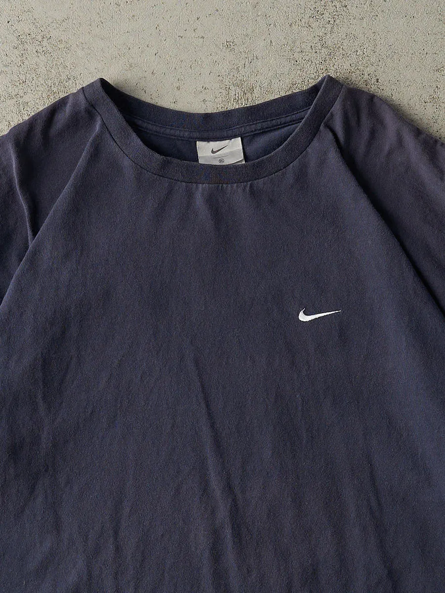 Vintage Y2K Navy Blue Nike Swoosh Embroidered Tee (XL/XXL) sold by Rebalance Vintage product image thumbnail 2