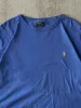 Vintage Y2K Blue Polo Ralph Lauren Embroidered Logo Tee (L) sold by Rebalance Vintage