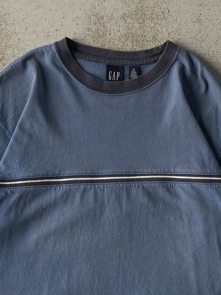 Vintage Y2K Blue Striped Gap Tee (M/L) sold by Rebalance Vintage product image thumbnail 2