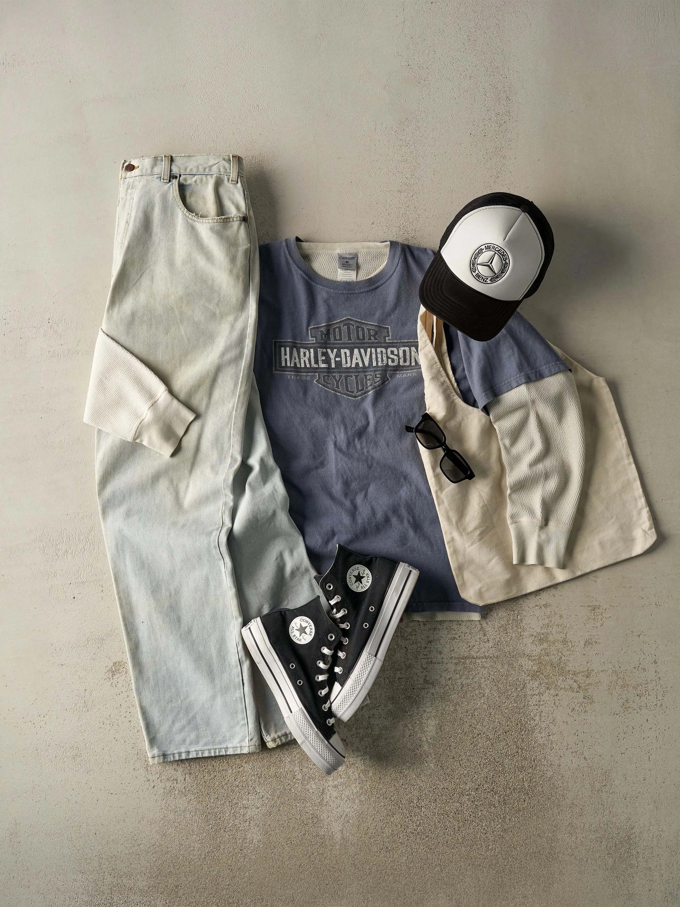 Vintage Y2K Slate Blue Cape Cod MA Harley Davidson Tee (L) sold by Rebalance Vintage product image thumbnail 2