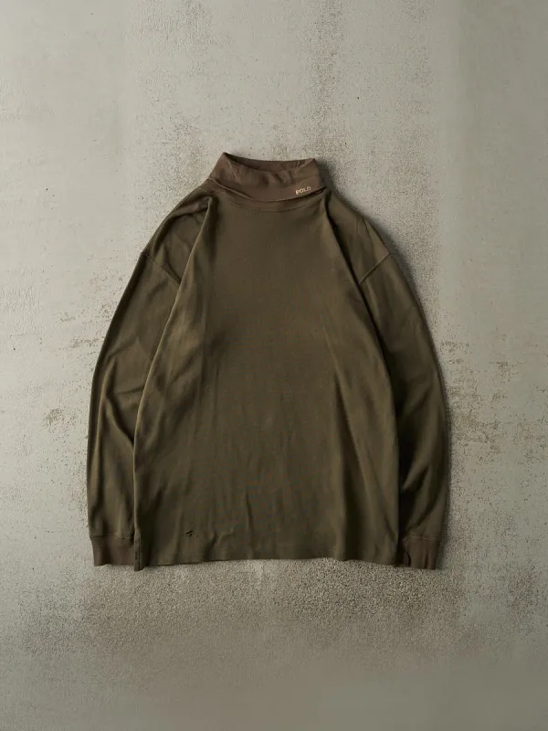 Vintage 90s Brown & Green Polo Ralph Lauren Embroidered Turtle Neck (L) sold by Rebalance Vintage