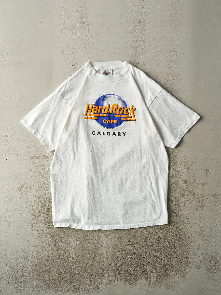 Vintage 89' White Hard Rock Cafe Calgary Puff Print Tee (L/XL) sold by Rebalance Vintage