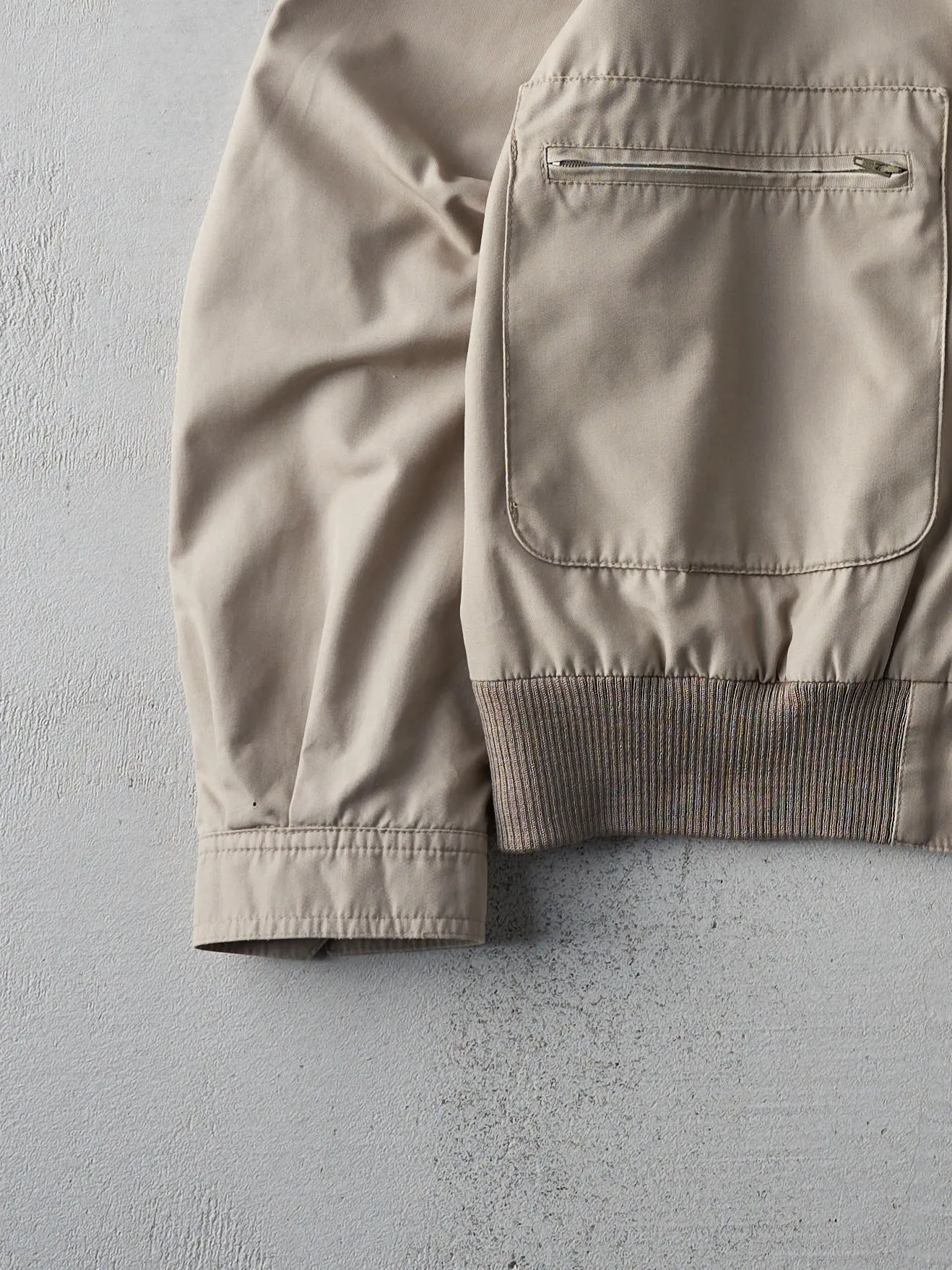 Vintage 80s Beige Bomber Jacket (L) sold by Rebalance Vintage product image thumbnail 3