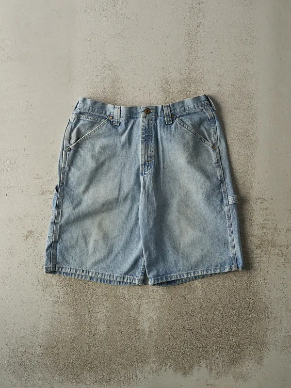 Vintage 90s Light Wash Lee Dungaree Carpenter Jean Shorts (34x12) sold by Rebalance Vintage