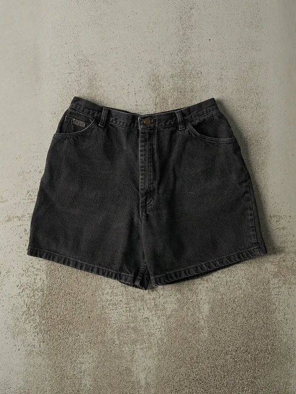 Vintage 90s Black Wrangler Denim Shorts (30x6) sold by Rebalance Vintage