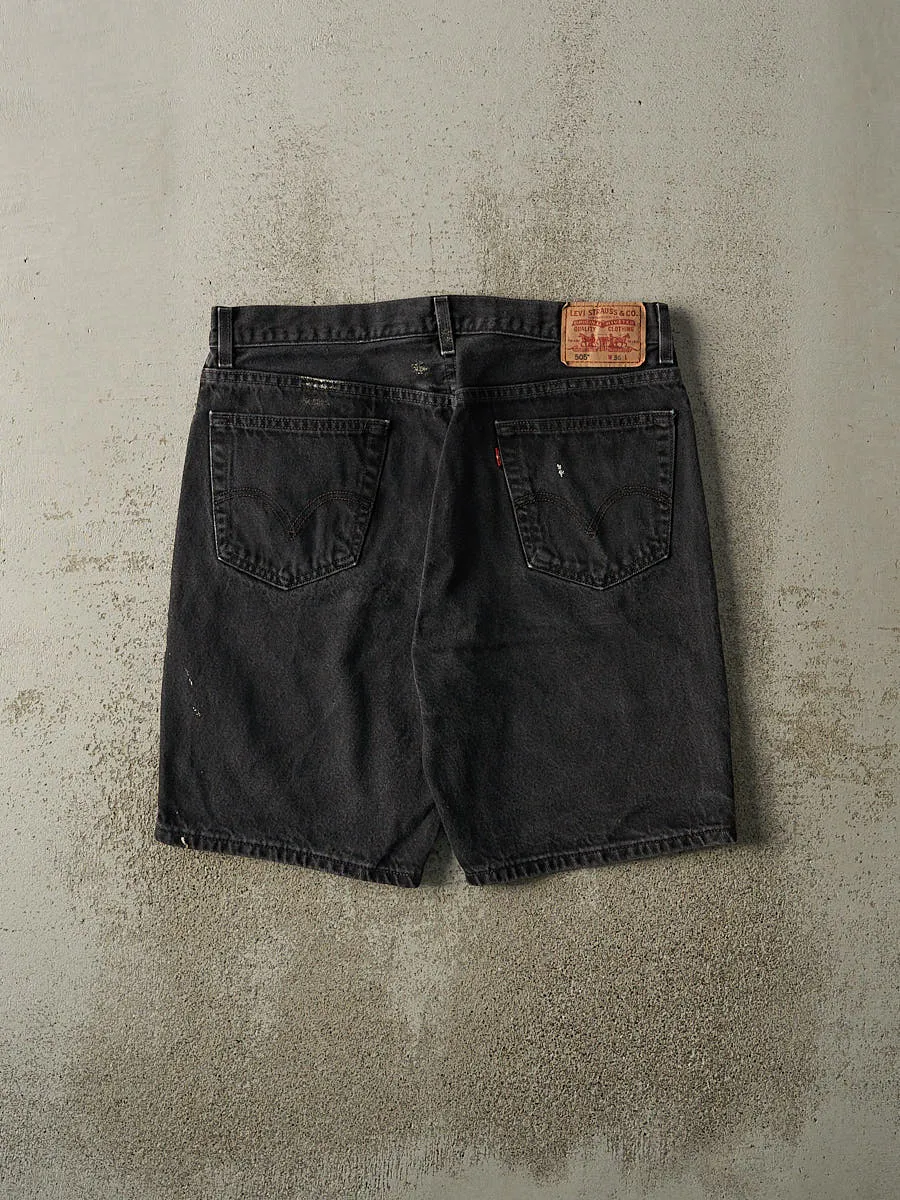Vintage 90s Black Levi's 505 Denim Shorts (35.5x9) sold by Rebalance Vintage product image thumbnail 3