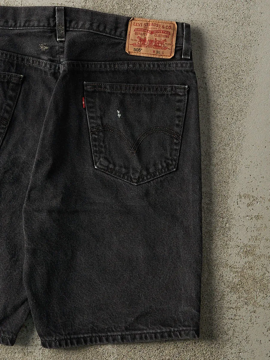 Vintage 90s Black Levi's 505 Denim Shorts (35.5x9) sold by Rebalance Vintage product image thumbnail 5