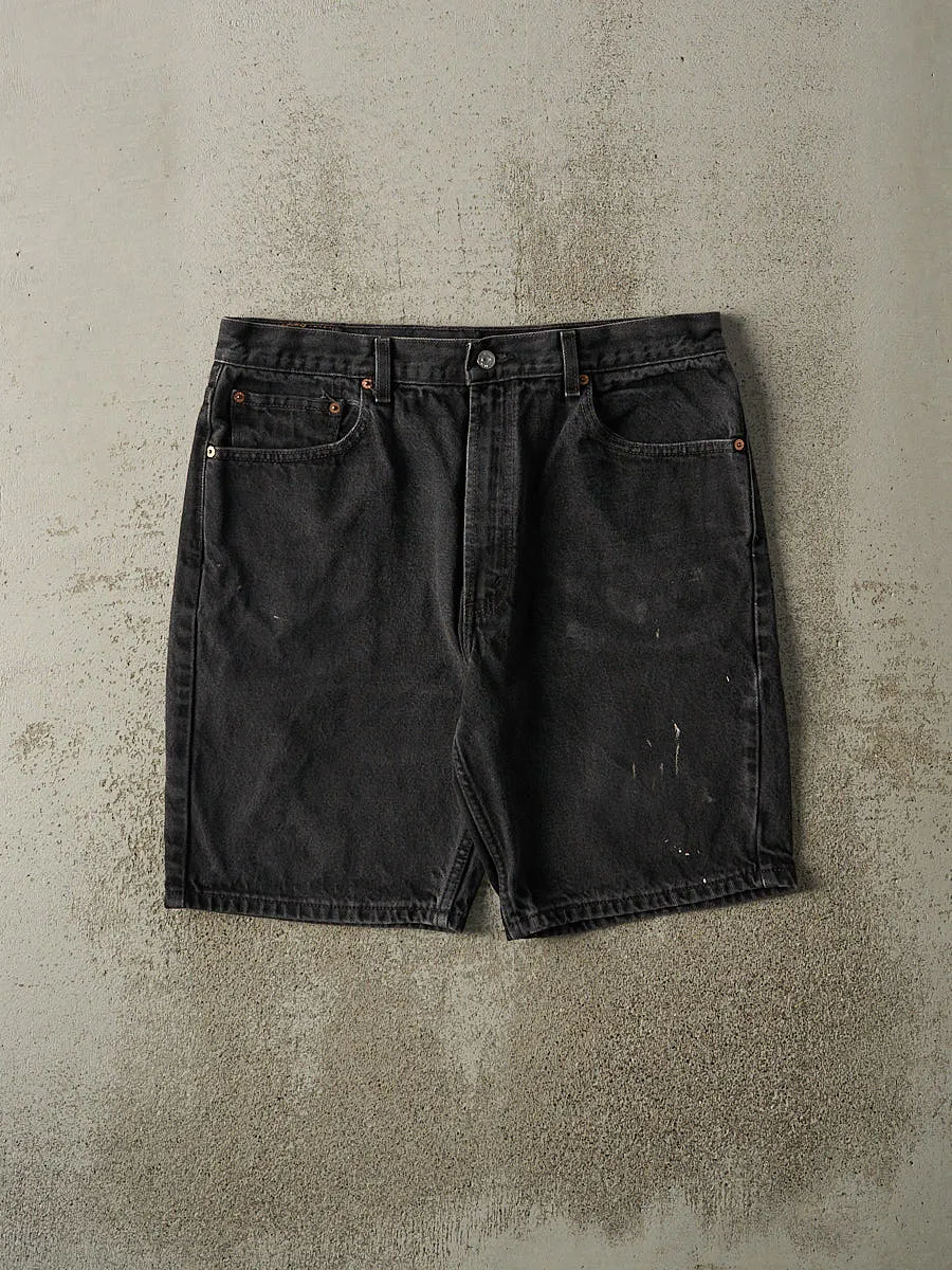Vintage 90s Black Levi's 505 Denim Shorts (35.5x9) sold by Rebalance Vintage