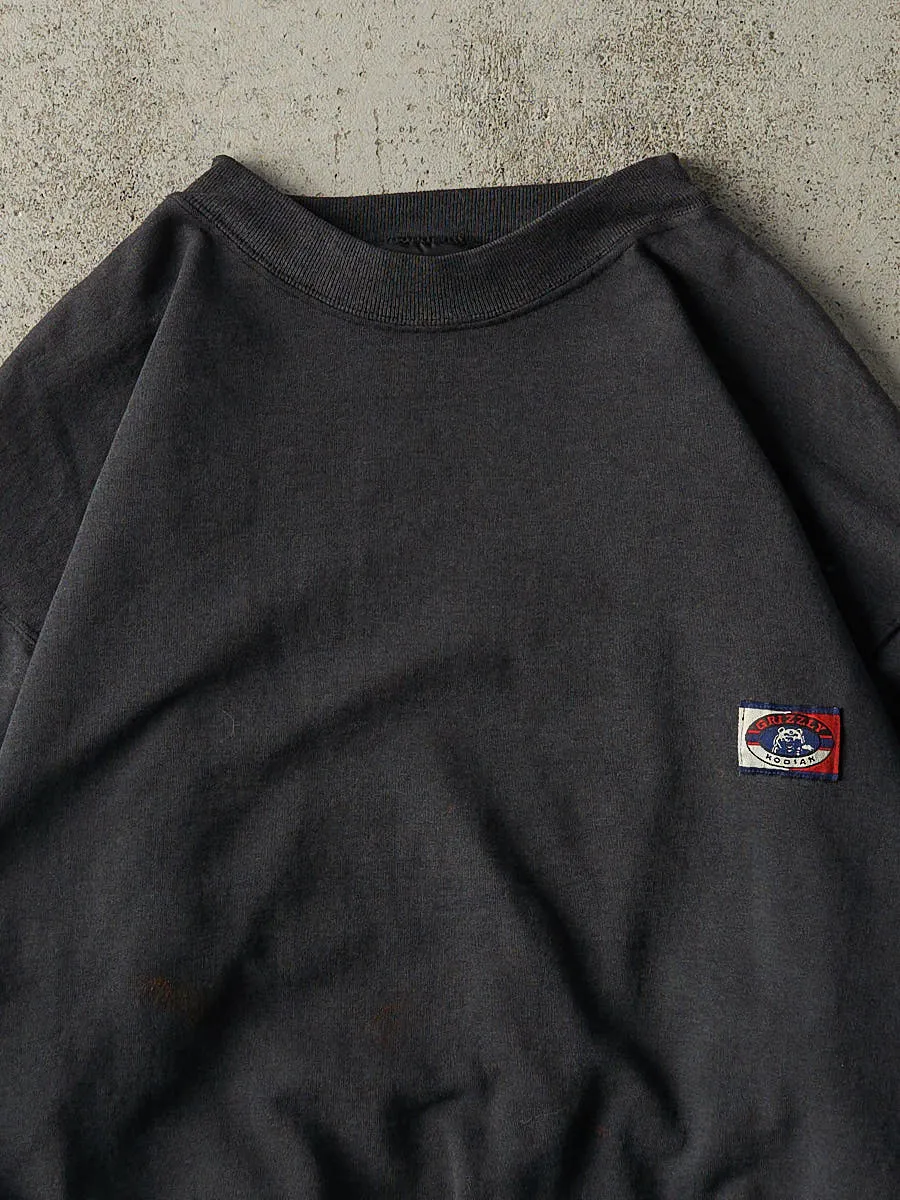 Vintage 90s Faded Black Grizzly Kodiak Embroidered Crewneck (L) sold by Rebalance Vintage product image thumbnail 2