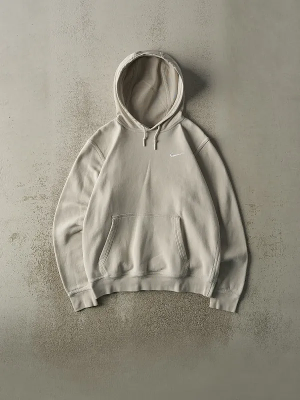 Vintage 90s Beige Nike Embroidered Hoodie (M) sold by Rebalance Vintage