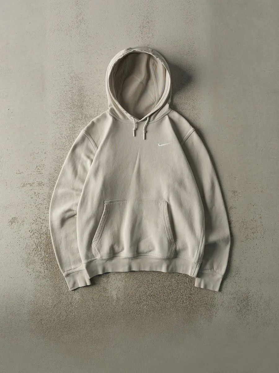 Vintage 90s Beige Nike Embroidered Hoodie (M) sold by Rebalance Vintage