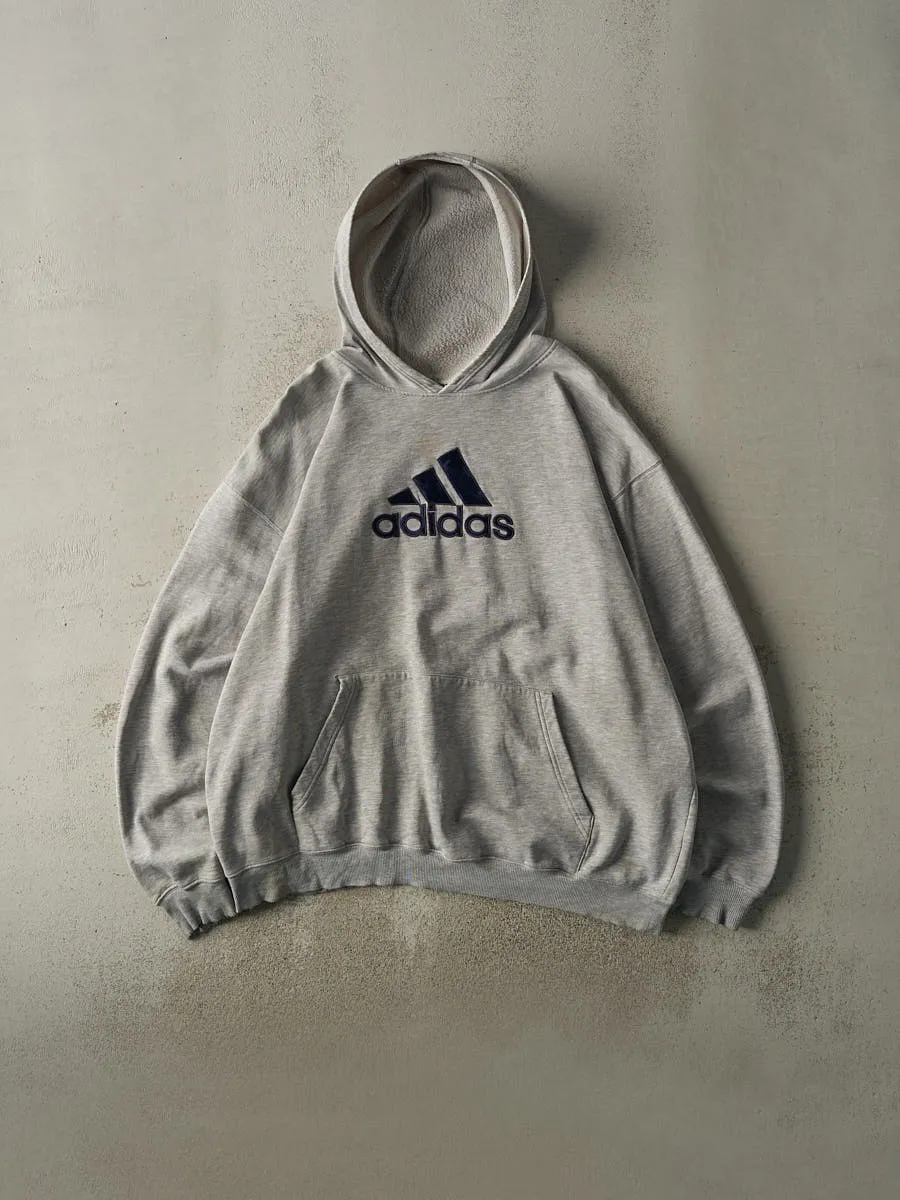 Vintage Y2K Grey Adidas Embroidered Logo Hoodie (XXL/XXXL) sold by Rebalance Vintage