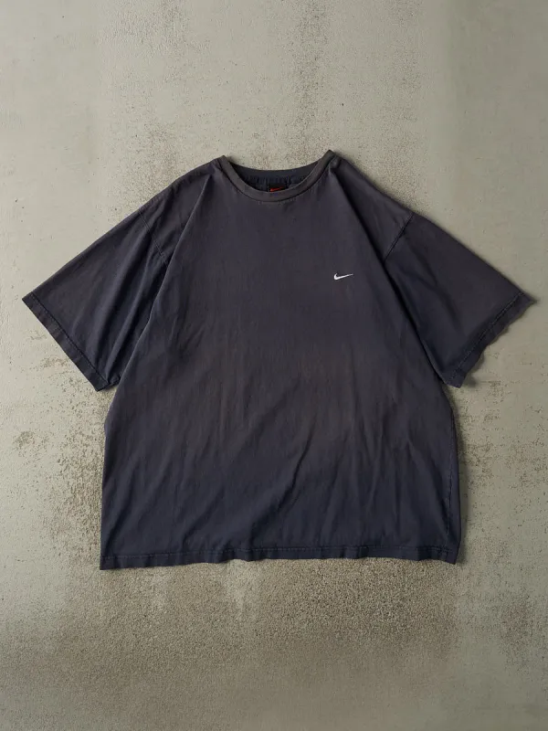 Vintage Y2K Navy Blue Nike Embroidered Logo Tee (XL/XXL) sold by Rebalance Vintage