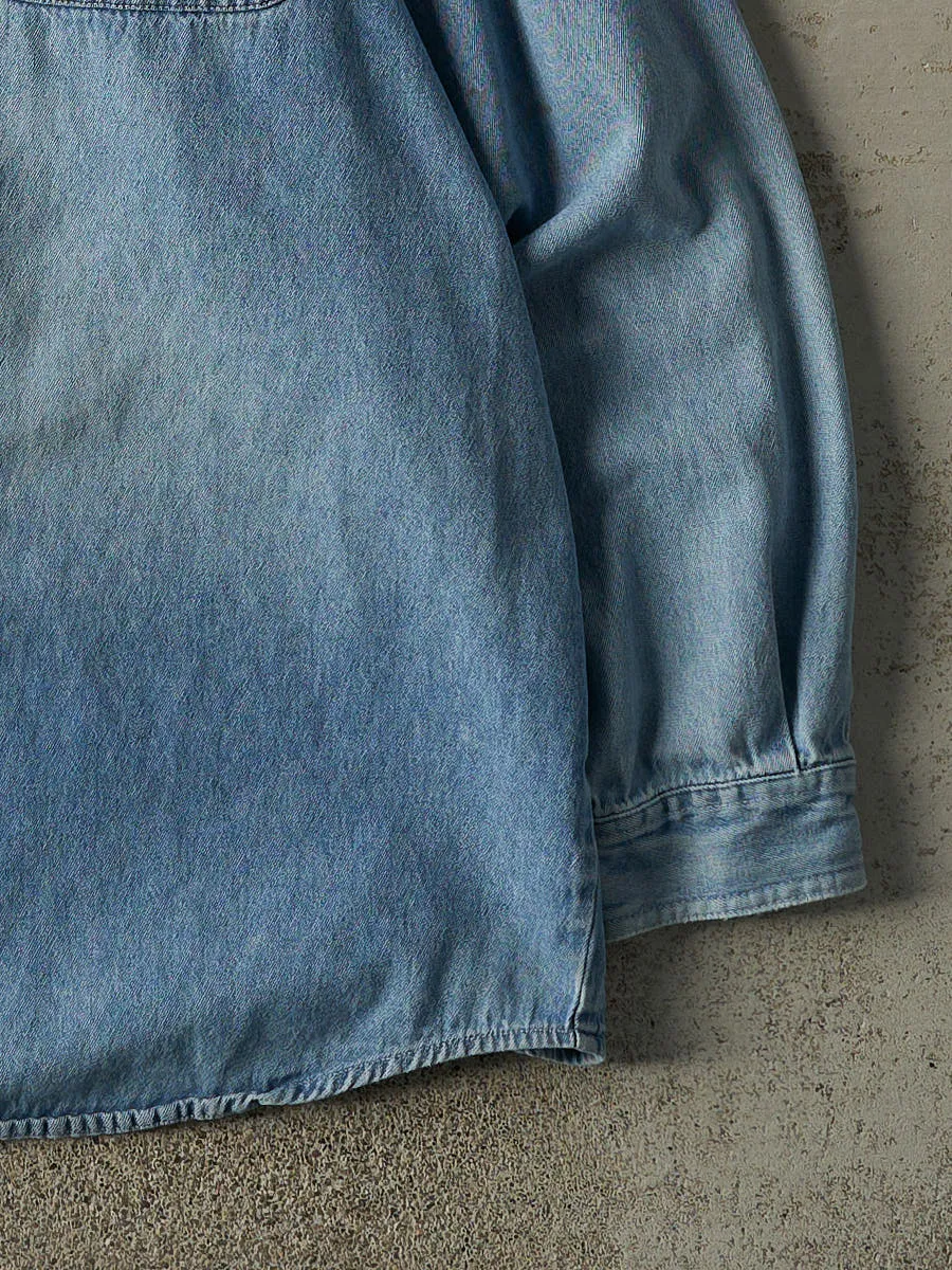 Vintage Y2K Mid Wash Denim Button Up (XXL) sold by Rebalance Vintage product image thumbnail 3