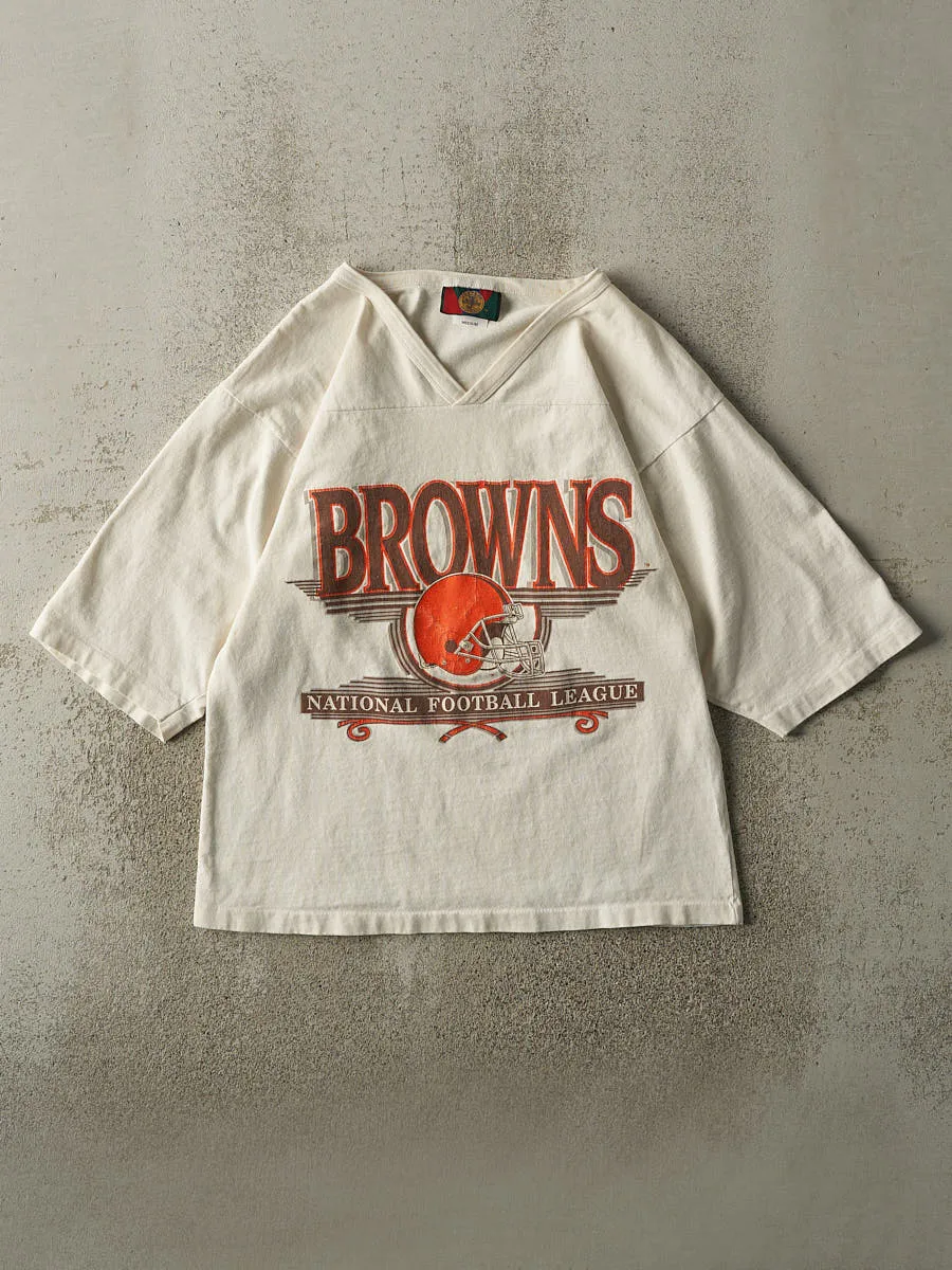 Vintage 90s Beige Cleveland Browns Cotton Jersey (M) sold by Rebalance Vintage