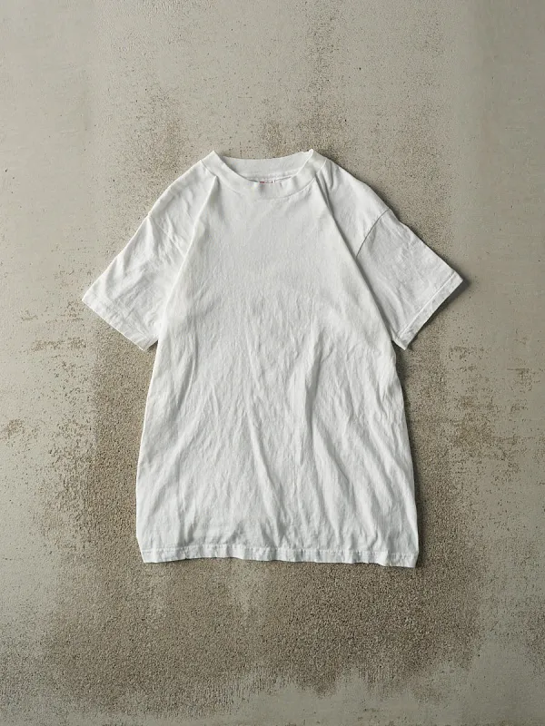 Vintage 80s White Blank Tee (S/M) sold by Rebalance Vintage