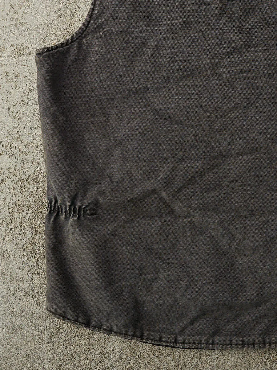 Vintage 90s Sun Faded Black Indiana Work Vest (L/XL) sold by Rebalance Vintage product image thumbnail 4