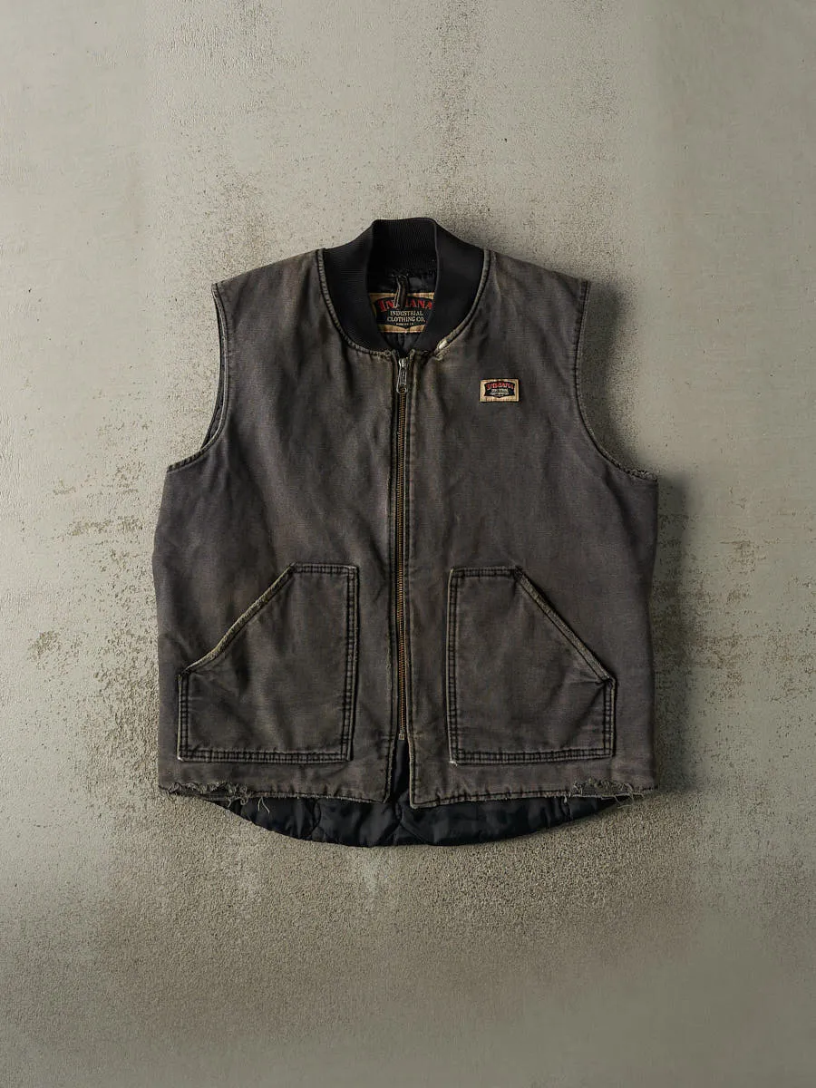 Vintage 90s Sun Faded Black Indiana Work Vest (L/XL) sold by Rebalance Vintage