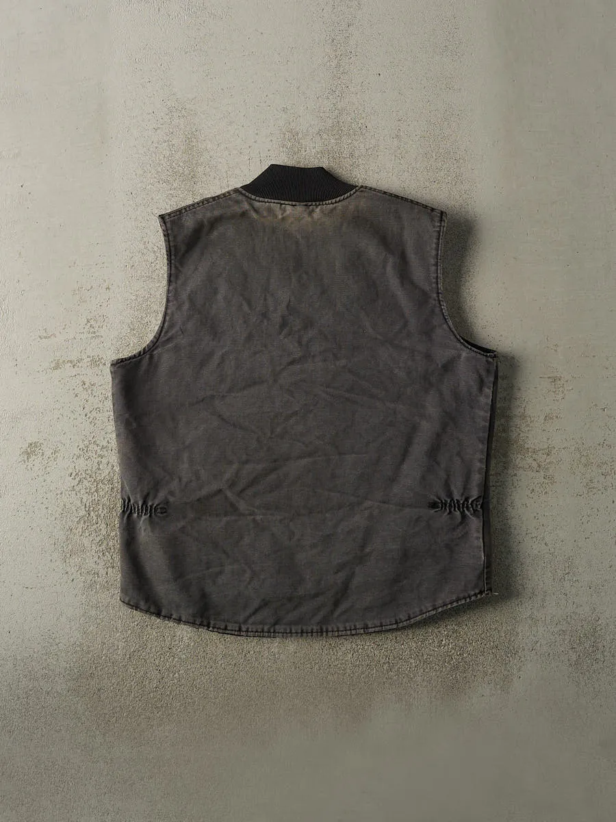 Vintage 90s Sun Faded Black Indiana Work Vest (L/XL) sold by Rebalance Vintage product image thumbnail 2