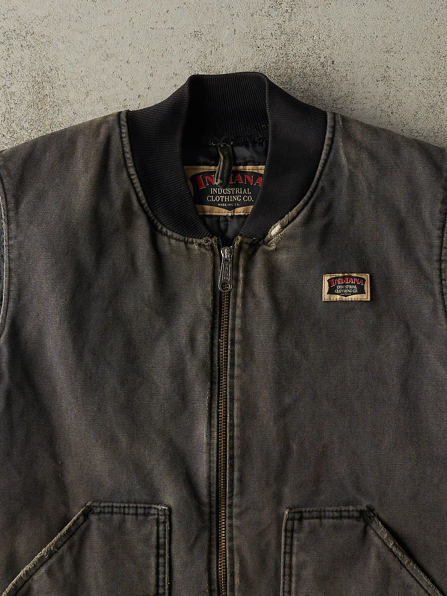 Vintage 90s Sun Faded Black Indiana Work Vest (L/XL) sold by Rebalance Vintage product image thumbnail 3
