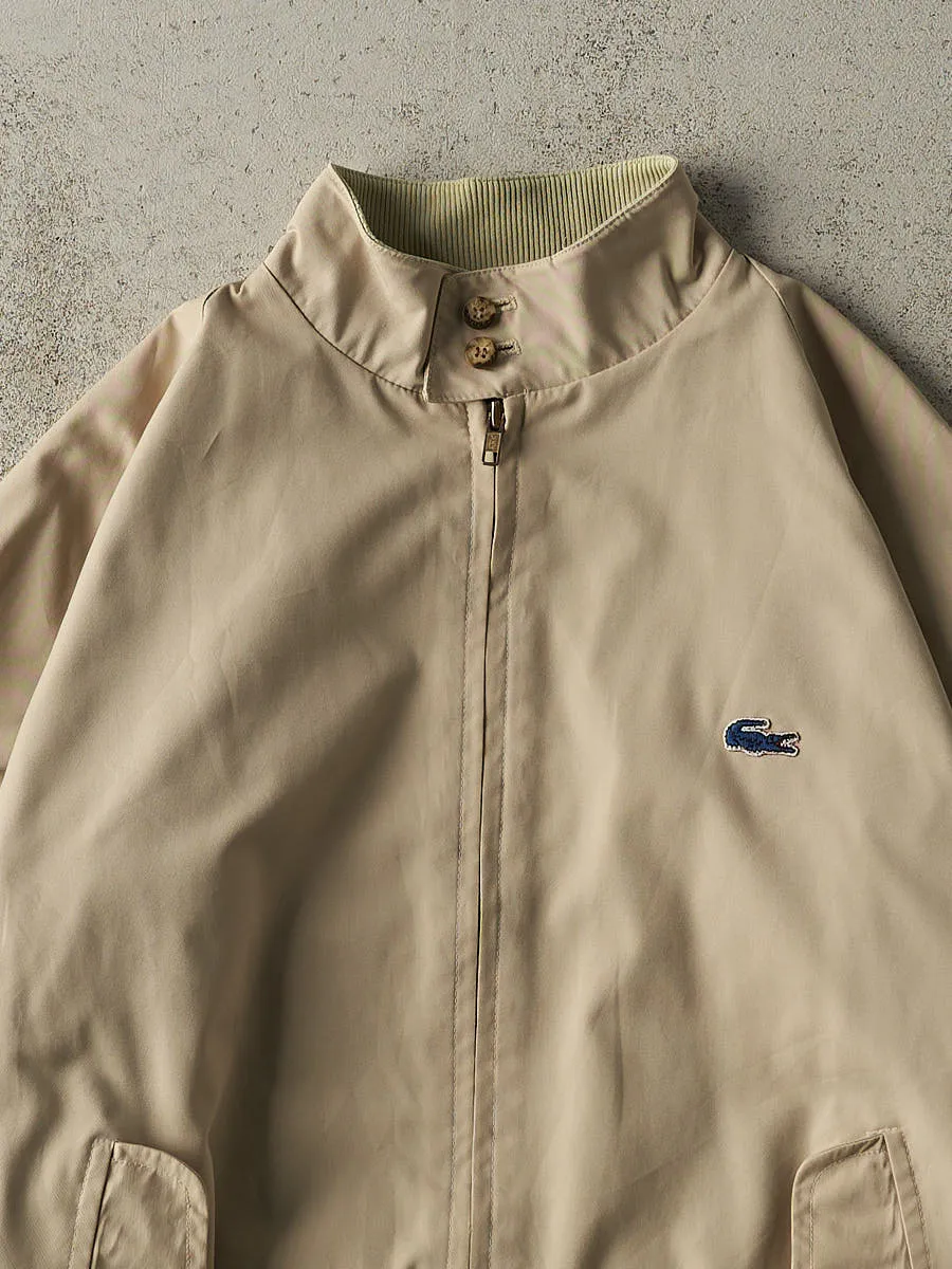 Vintage 80s Beige Lacoste Flannel Lined Harrington Jacket (L) sold by Rebalance Vintage product image thumbnail 4