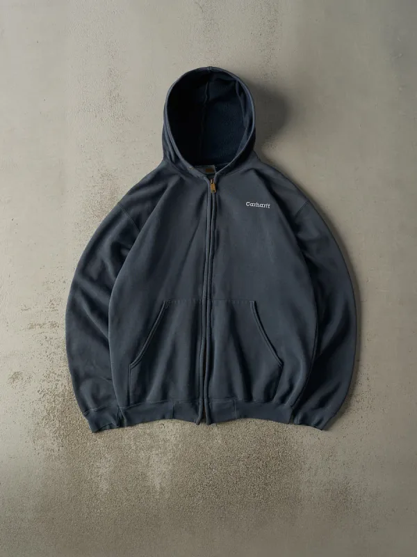 Vintage Y2K Blue Carhartt Embroidered Zip Up Hoodie (XL/XXL) sold by Rebalance Vintage