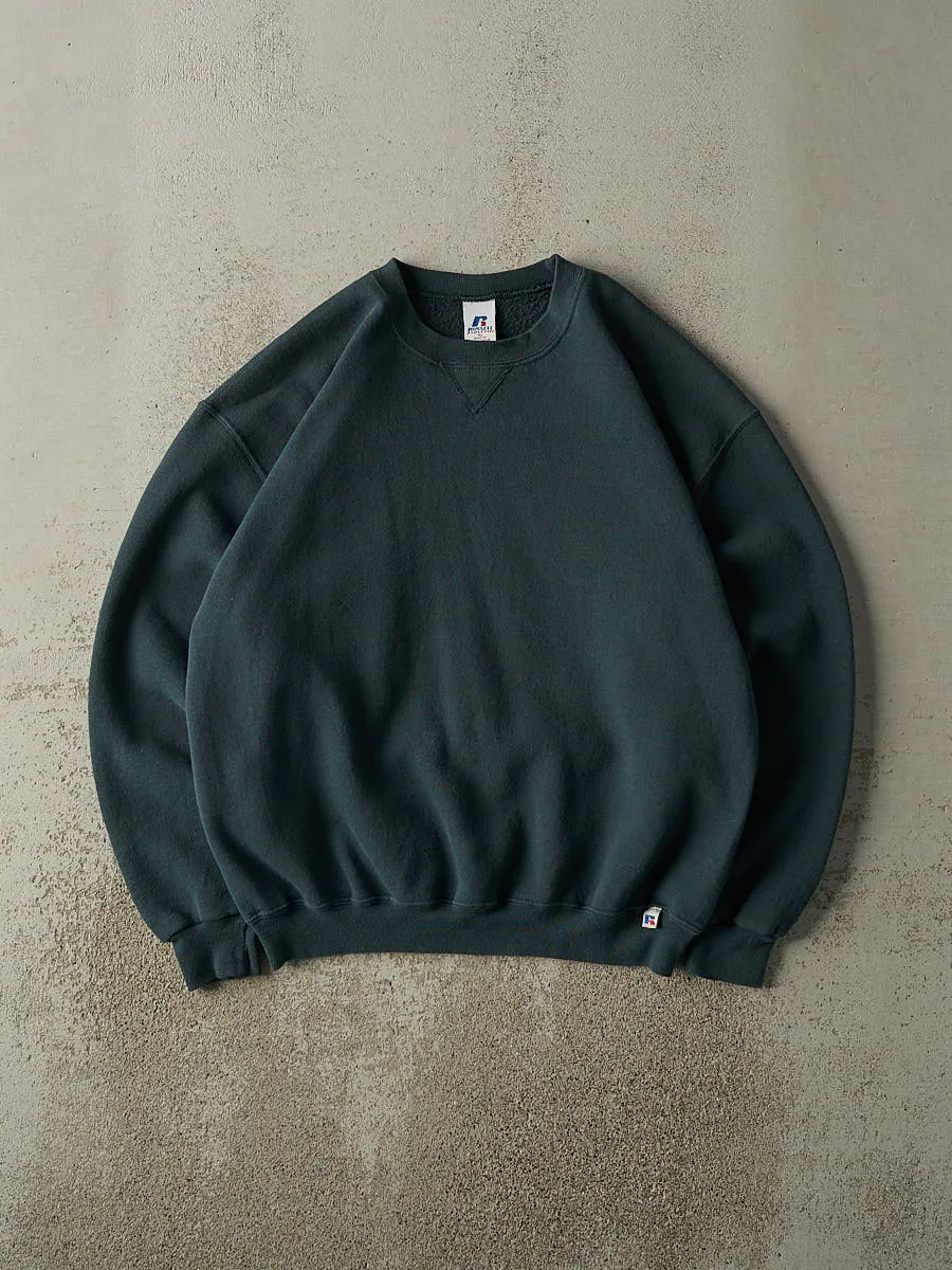 Vintage Y2K Pine Green Russell Athletic Blank Crewneck (L/XL) sold by Rebalance Vintage