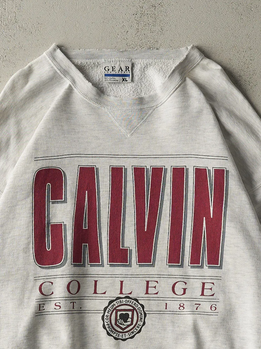 Vintage 90s Heather Grey Calvin College Crewneck (XL/XXL) sold by Rebalance Vintage product image thumbnail 2
