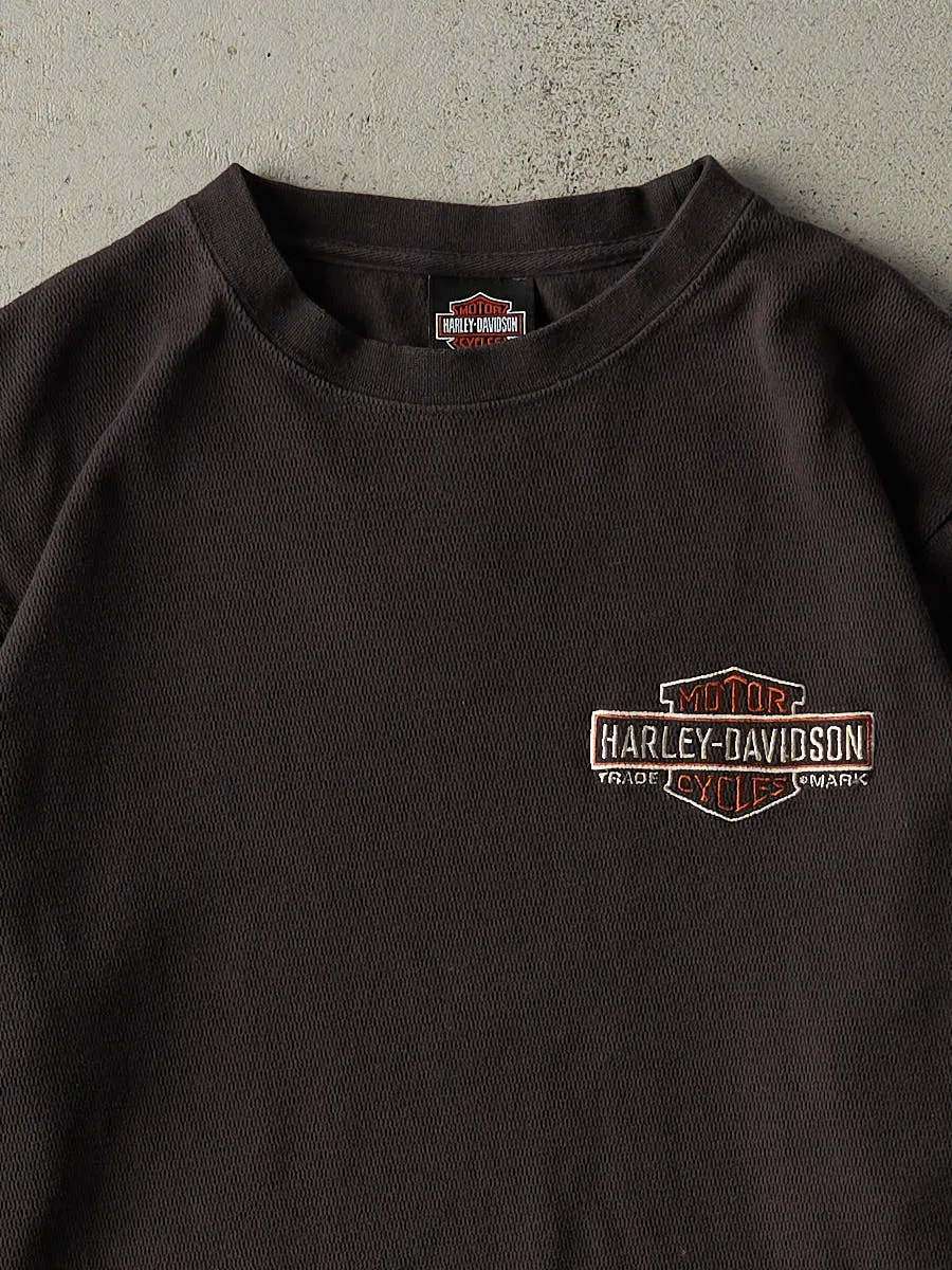 Vintage Y2K Faded Black Prince George Harley Davidson Thermal Long Sleeve (L/XL) sold by Rebalance Vintage product image thumbnail 2