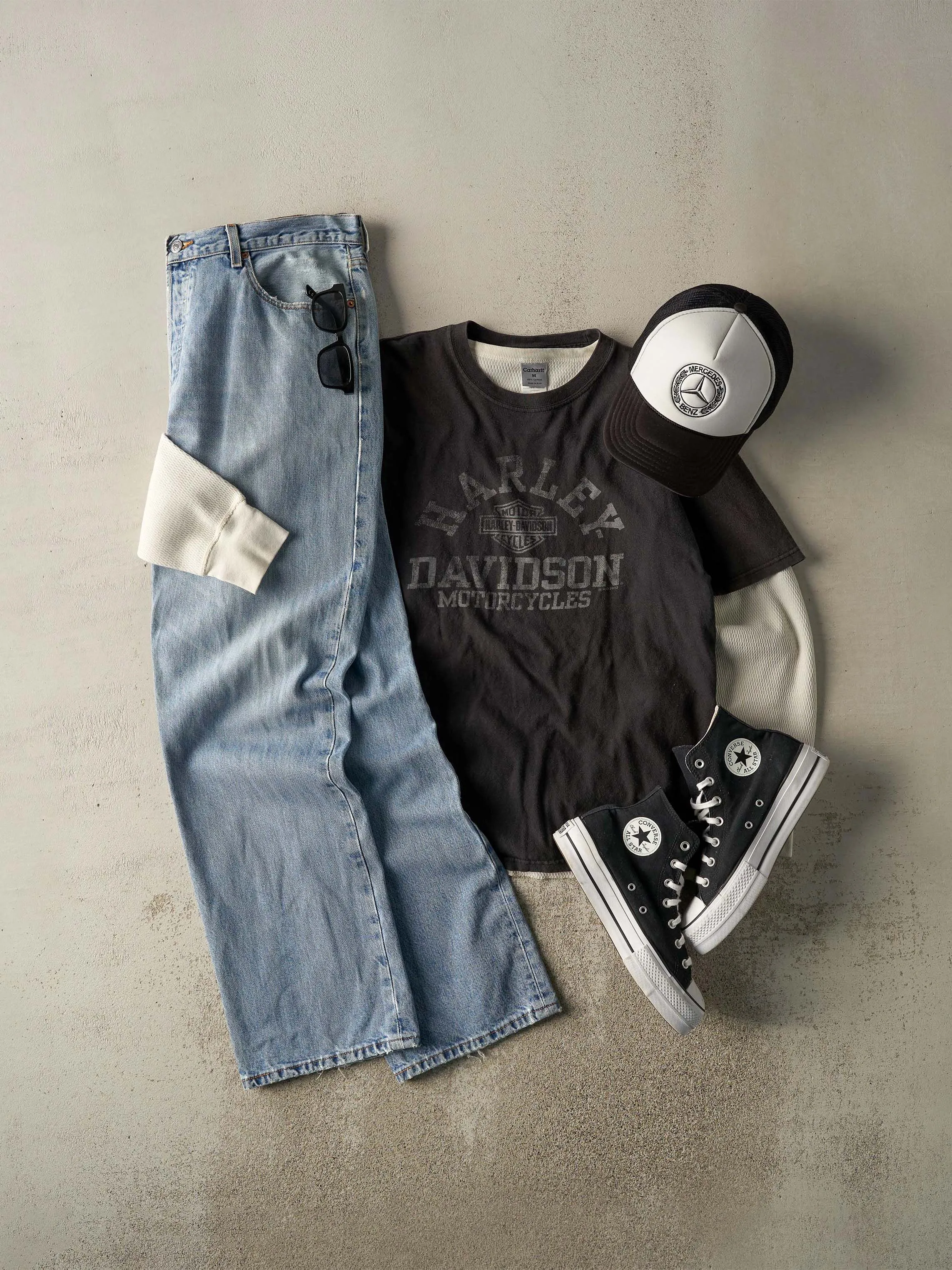 Vintage 12' Faded Black Harley Davidson Tee (L) sold by Rebalance Vintage product image thumbnail 2