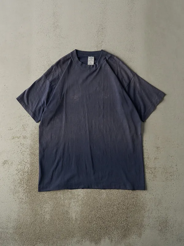 Vintage 90s Sun Faded Navy Blank Single Stitch Tee (XL/XXL) sold by Rebalance Vintage