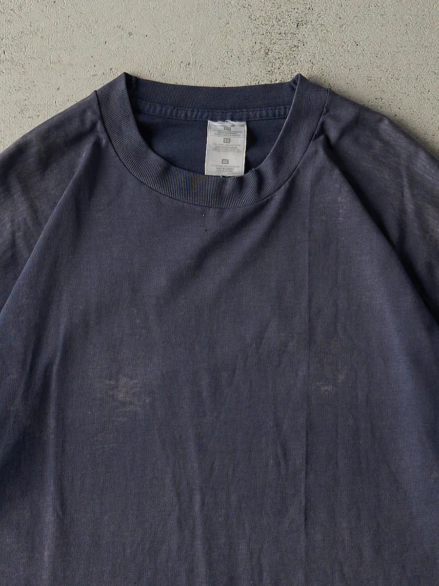 Vintage 90s Sun Faded Navy Blank Single Stitch Tee (XL/XXL) sold by Rebalance Vintage product image thumbnail 2