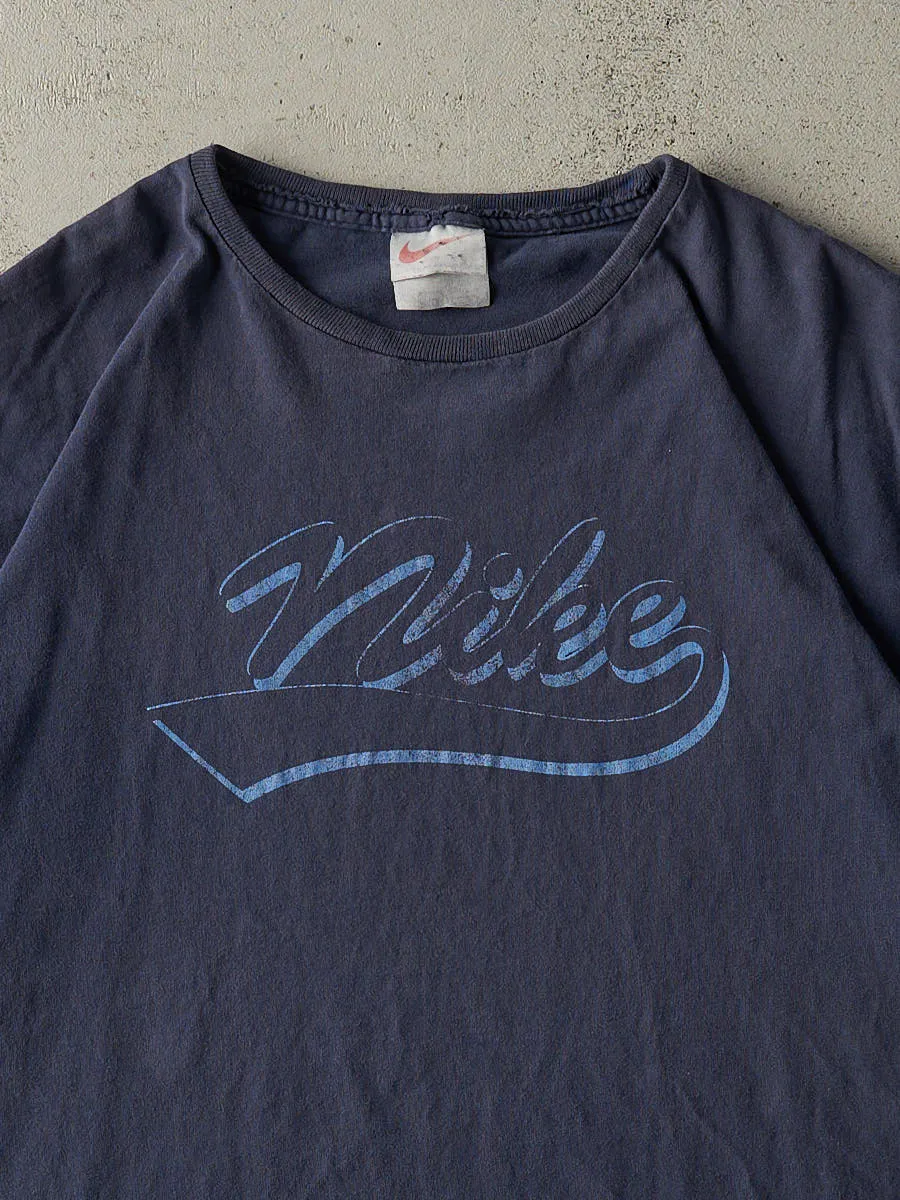 Vintage 90s Navy Blue Nike Logo Tee (L/XL) sold by Rebalance Vintage product image thumbnail 2