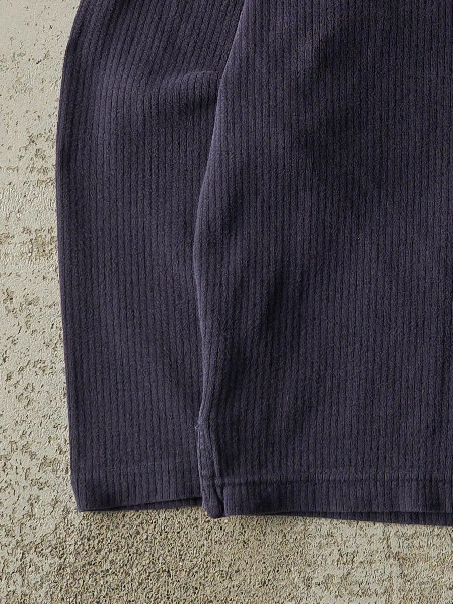 Vintage 90s Navy Blue Chaps Logo Quarter Button Textured Long Sleeve (M/L) sold by Rebalance Vintage product image thumbnail 3