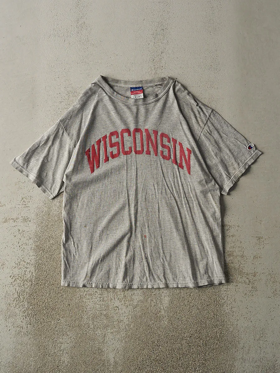 Vintage Y2K Grey University of Wisconsin Tee (M) sold by Rebalance Vintage
