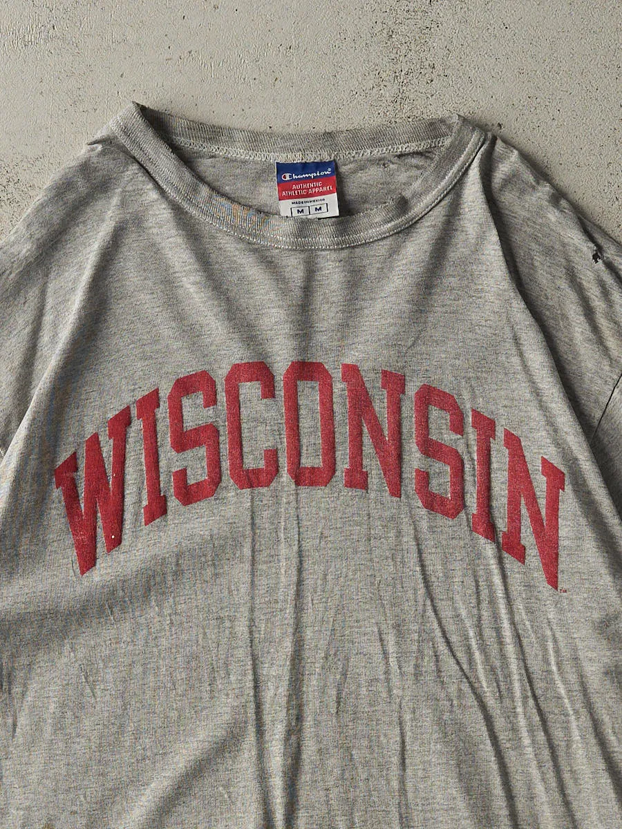 Vintage Y2K Grey University of Wisconsin Tee (M) sold by Rebalance Vintage product image thumbnail 2