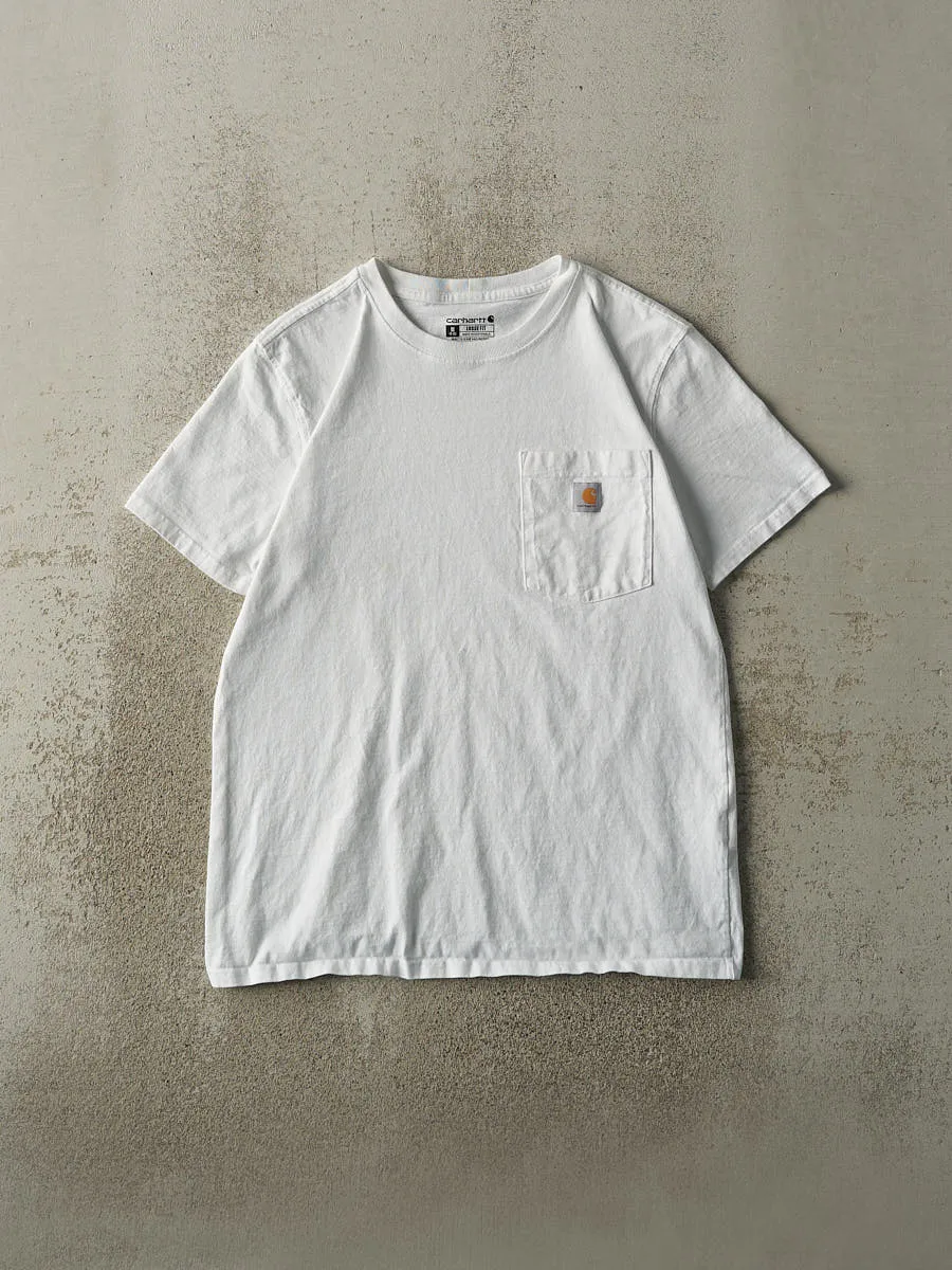 Vintage Y2K White Carhartt Pocket Tee (S/M) sold by Rebalance Vintage