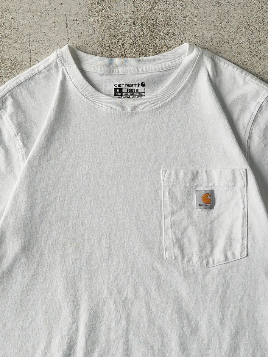 Vintage Y2K White Carhartt Pocket Tee (S/M) sold by Rebalance Vintage product image thumbnail 2