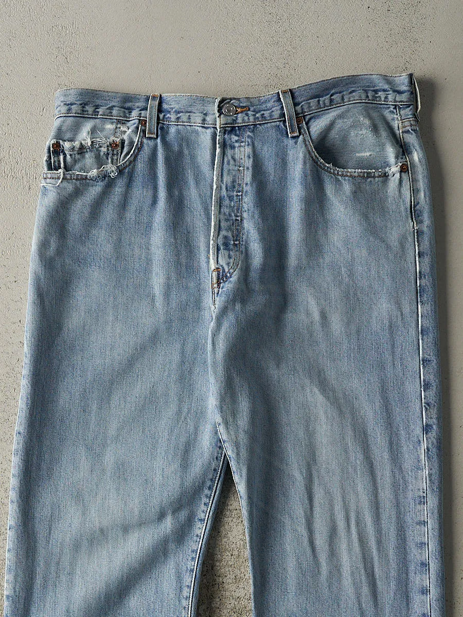 Vintage 90s Light Wash Levi's 501 Jeans (36x33) sold by Rebalance Vintage product image thumbnail 4