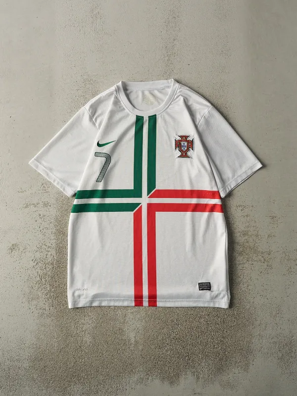Vintage Y2K White Nike Portugal #7 Christiano Ronaldo World Cup Soccer Jersey (L/XL) sold by Rebalance Vintage