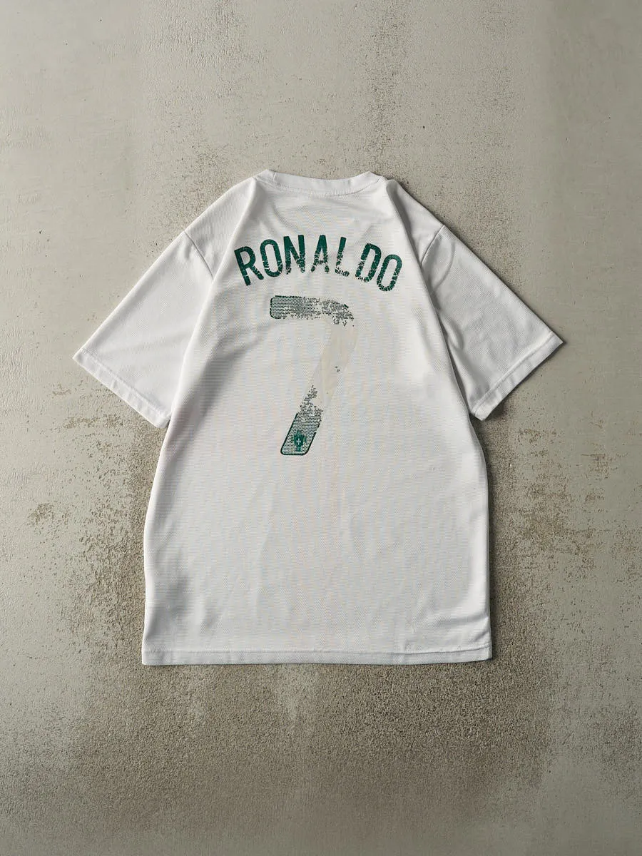 Vintage Y2K White Nike Portugal #7 Christiano Ronaldo World Cup Soccer Jersey (L/XL) sold by Rebalance Vintage product image thumbnail 2