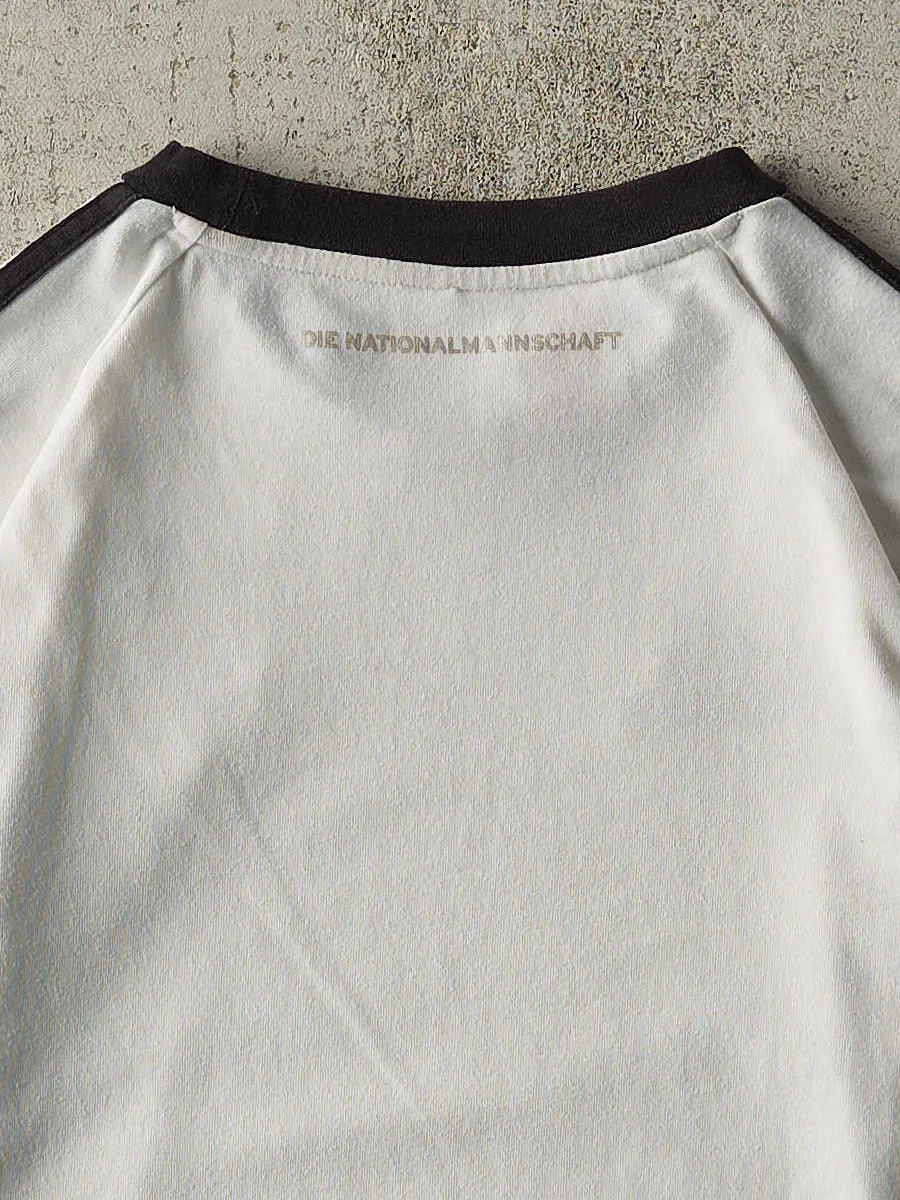 Vintage Y2K White Germany Adidas Soccer Jersey Style Tee (S/M) sold by Rebalance Vintage product image thumbnail 3