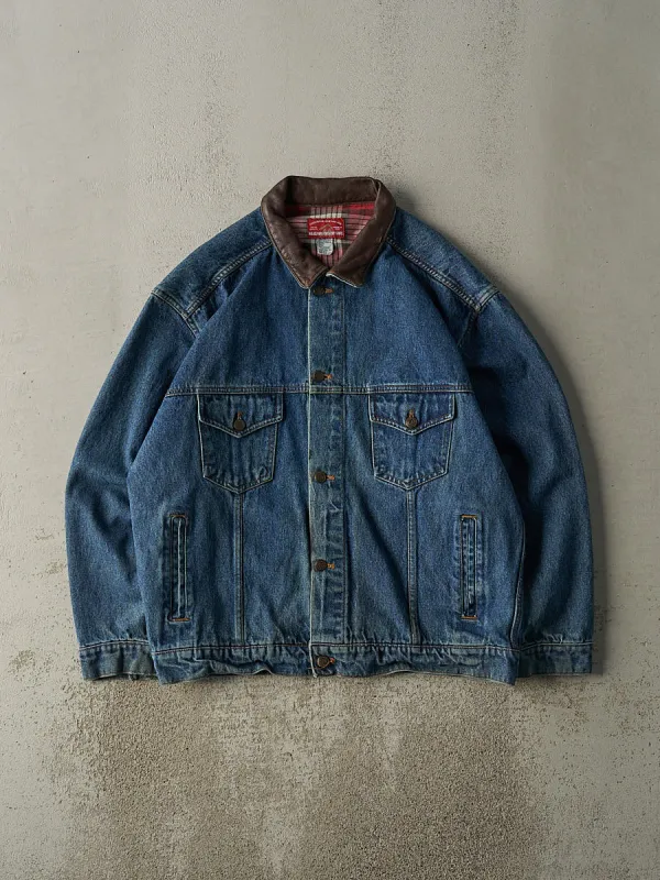 Vintage 80s Dark Wash Marlboro Denim Jacket (XL) sold by Rebalance Vintage