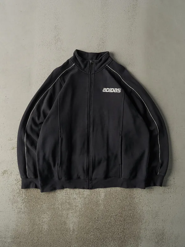 Vintage Y2K Black Adidas Embroidered Zip Up Sweatshirt (XXL) sold by Rebalance Vintage