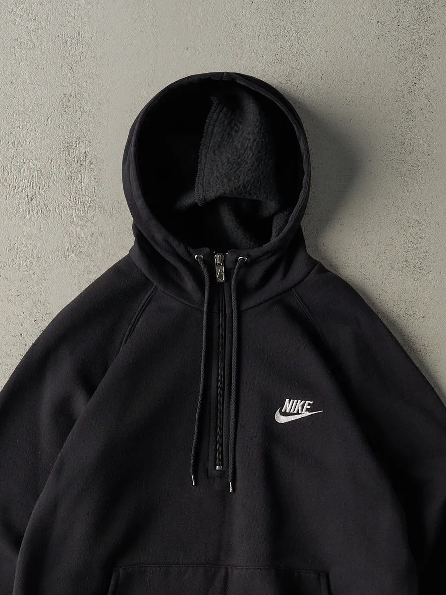 Vintage 90s Black Nike Embroidered Quarter Zip Hoodie (L) sold by Rebalance Vintage product image thumbnail 2