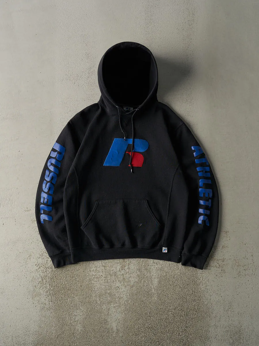 Vintage Y2K Black Russell Athletic Embroidered Logo Hoodie (M/L) sold by Rebalance Vintage