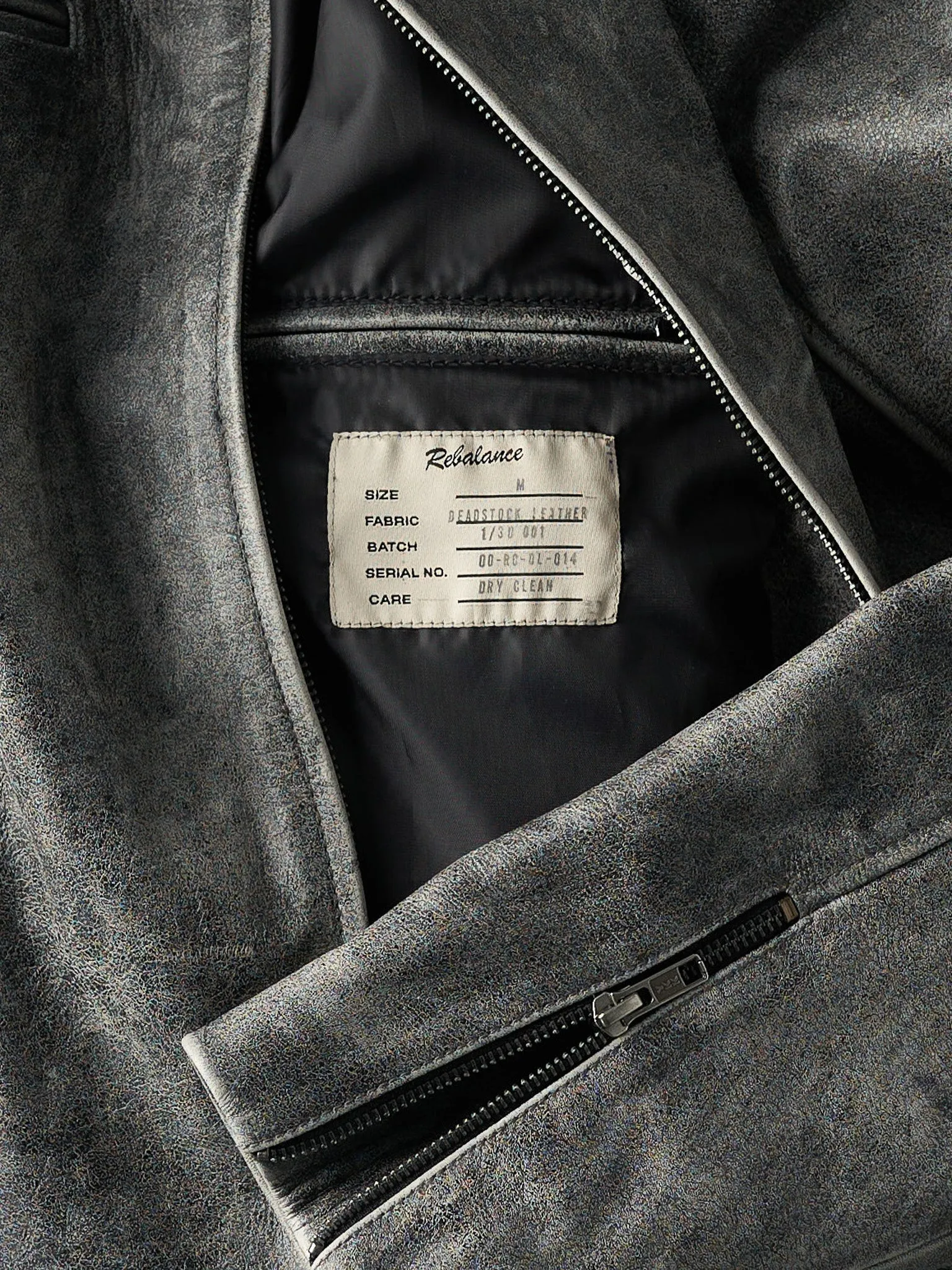 Everyday Boxy Leather Jacket - Washed Black sold by Rebalance Vintage product image thumbnail 4