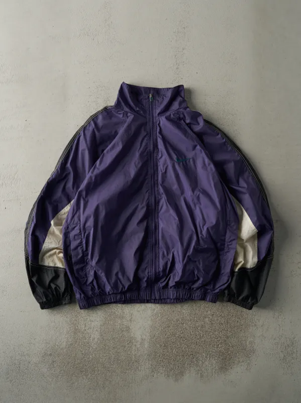 Vintage 90s Purple, Black & White Nike Windbreaker Jacket (M) made by Rebalance Vintage